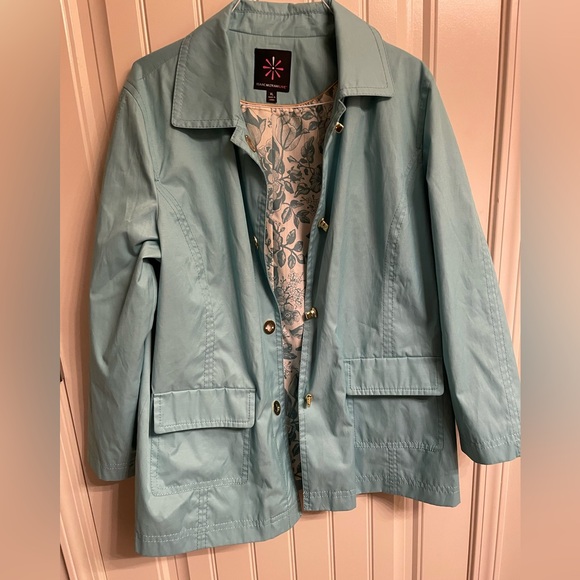 Isaac Mizrahi Light Blue rain Coat - Picture 1 of 6